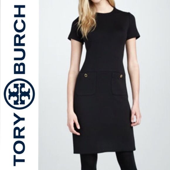 Tory Burch Anthea Black Wool Dress - Picture 1 of 13
